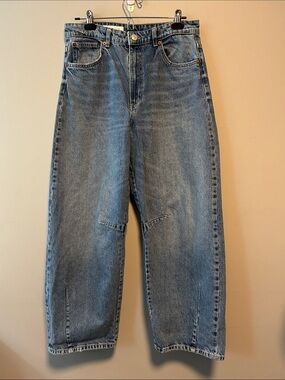 Zara Baggy High Rise Barrel Jeans